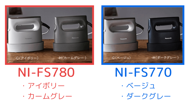 NI-FS780とNI-FS770の色の違い